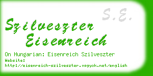 szilveszter eisenreich business card